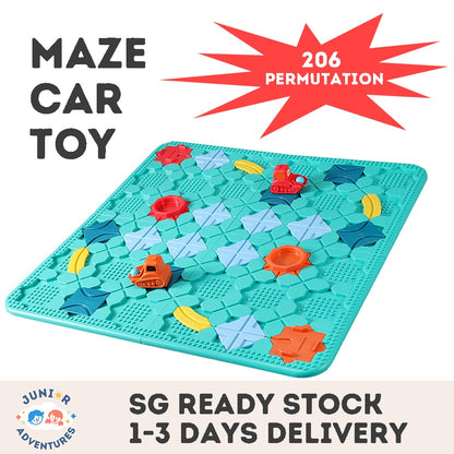 Building Maze Roadways for Toy Cars to Expand Kids Thinking and Cognitive Development