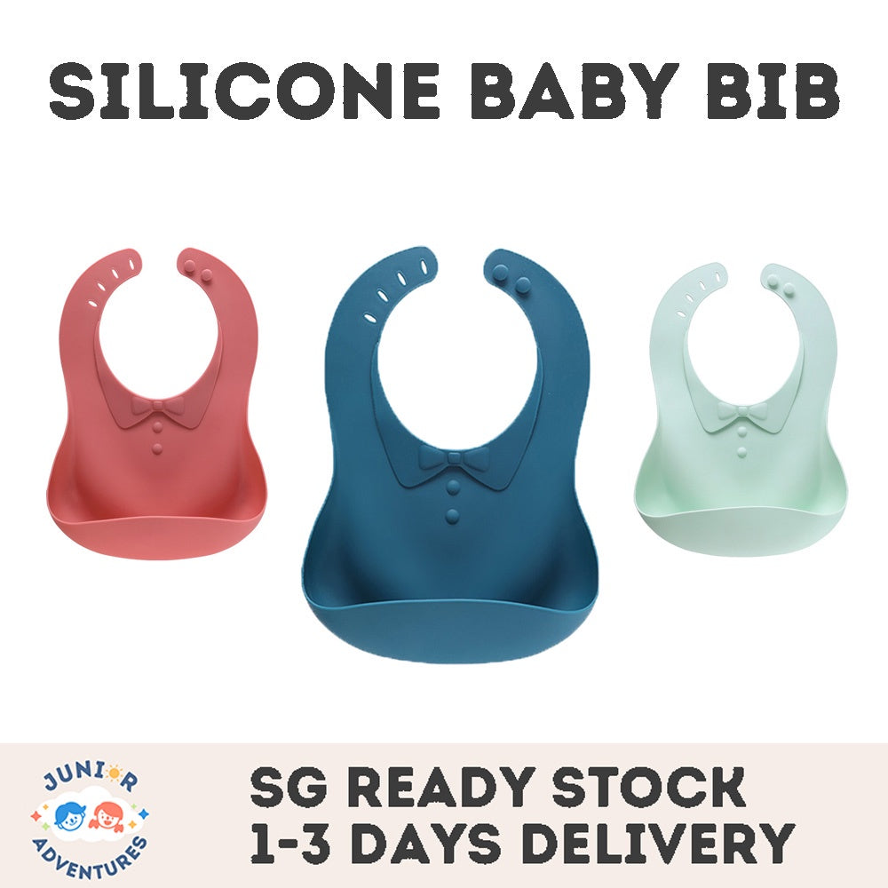 Silicone Baby Bib | Adjustable Fit Waterproof Bibs Easily Wipe Clean - Comfortable Soft Waterproof Bib Keeps Stains Off