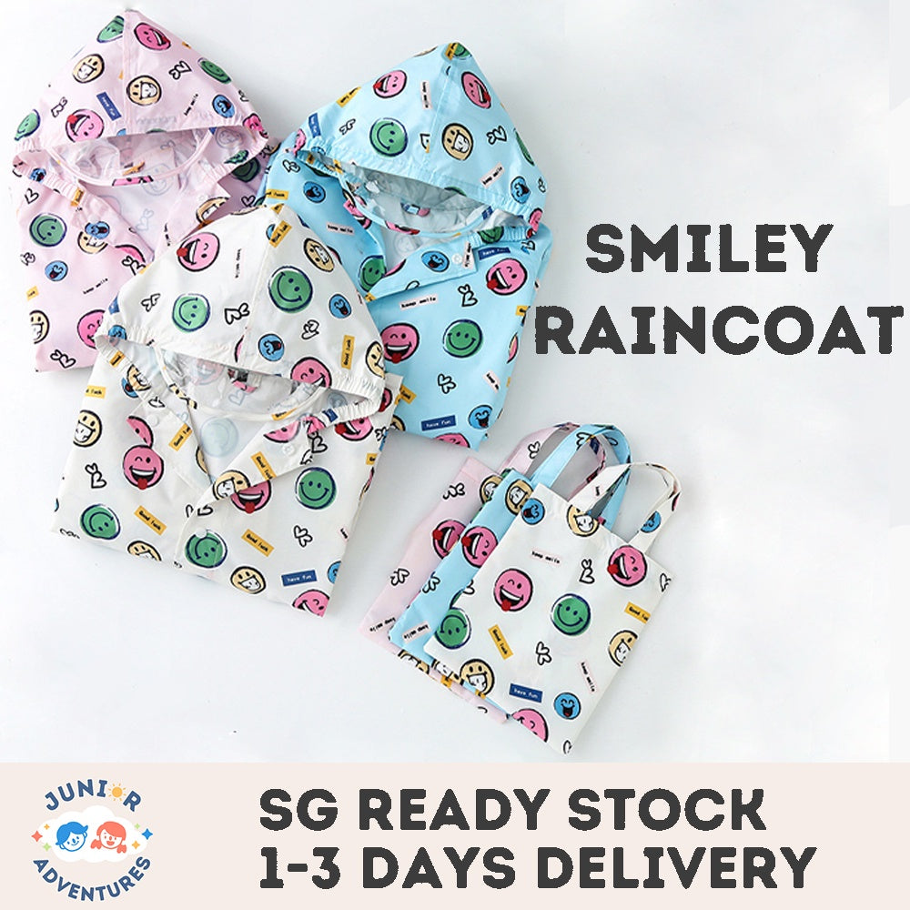 Smiley Raincoat Lightweight Quick-drying Boys and Girls Elementary School Students Rain Gear Four Seasons Available