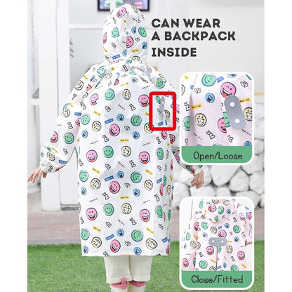 Smiley Raincoat Lightweight Quick-drying Boys and Girls Elementary School Students Rain Gear Four Seasons Available