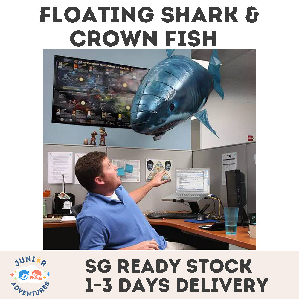 Remote-controlled helium-filled shark, clownfish, as well as  balloons for wedding and birthday party decorations